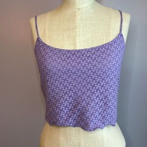 3/$12 Forever 21 lavender mesh cropped camisole tank with adjustable straps